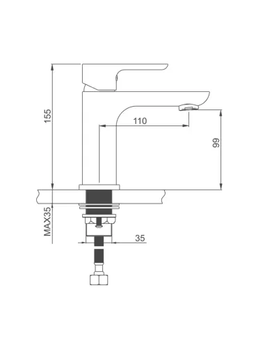 Смеситель для умывальника Gappo G1048, белый, хром, однорычажный