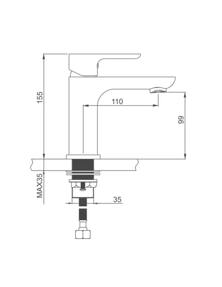 Смеситель для умывальника Gappo G1048, белый, хром, однорычажный