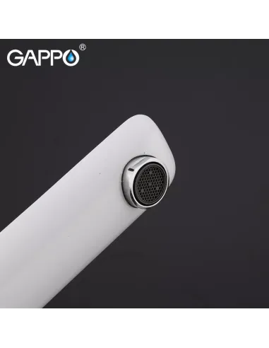 Смеситель для умывальника Gappo G1048-2, белый, хром, однорычажный