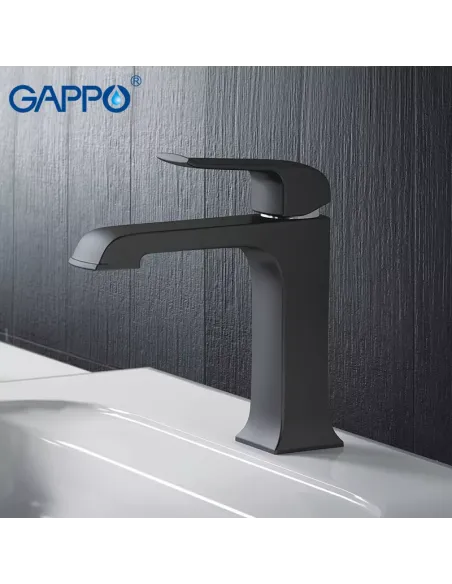 Змішувач для умивальника Gappo G1050, чорний, одноважільний