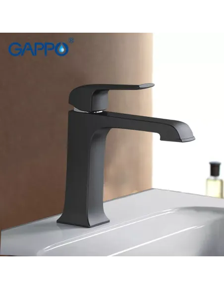 Змішувач для умивальника Gappo G1050, чорний, одноважільний