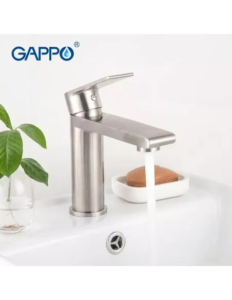 Смеситель для умывальника Gappo G1099-20, нержавеющая сталь