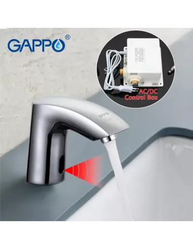 Смеситель сенсорный для умывальника Gappo G518, хром