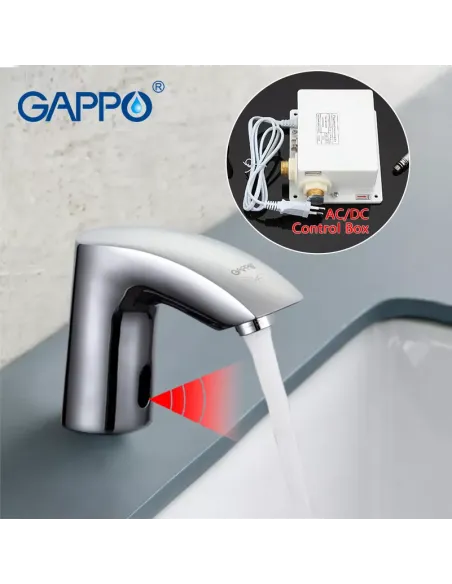 Смеситель сенсорный для умывальника Gappo G518, хром