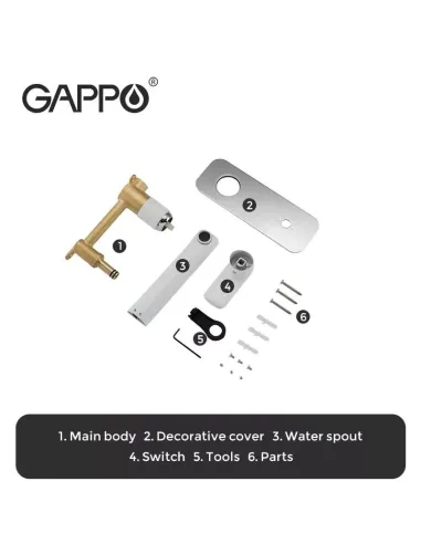 Змішувач для умивальника прихованого монтажу Gappo G1048-22
