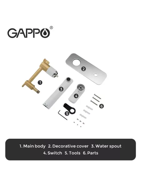 Змішувач для умивальника прихованого монтажу Gappo G1048-22