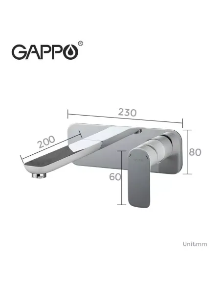 Змішувач для умивальника прихованого монтажу Gappo G1048-22