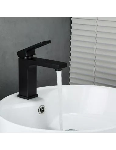 Смеситель для умывальника Gappo G1017-6, черный, однорычажный