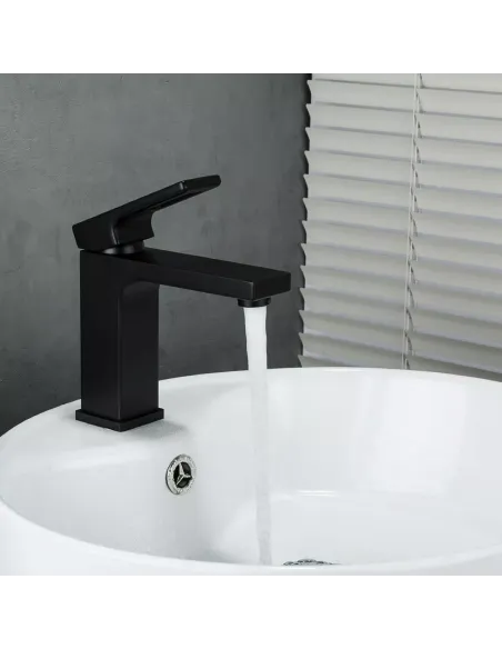 Смеситель для умывальника Gappo G1017-6, черный, однорычажный