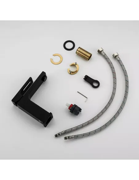 Смеситель для умывальника Gappo G1017-6, черный, однорычажный