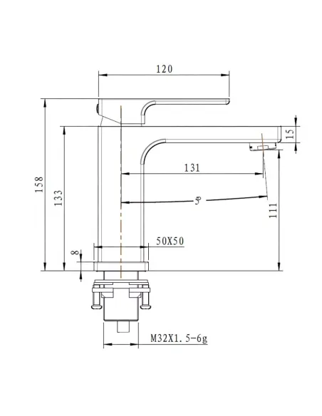 Смеситель для умывальника Gappo G1017-6, черный, однорычажный