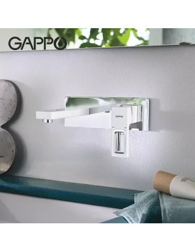 Змішувач для умивальника Gappo G1017-12, білий, хром, одноважільний