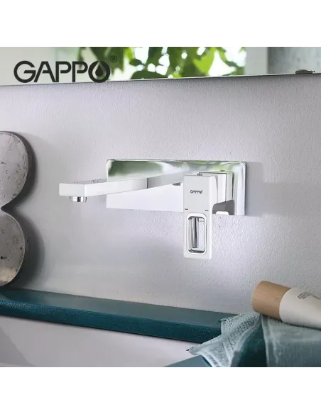 Змішувач для умивальника Gappo G1017-12, білий, хром, одноважільний