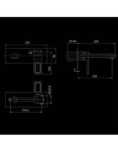 Змішувач для умивальника Gappo G1017-12, білий, хром, одноважільний