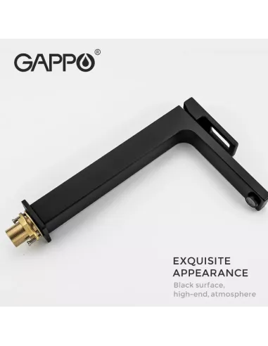 Смеситель для умывальника Gappo G1017-62, черный, высокий