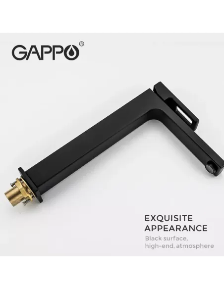 Смеситель для умывальника Gappo G1017-62, черный, высокий