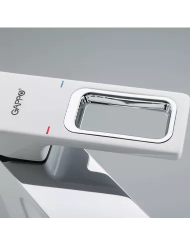 Змішувач для умивальника Gappo G1017-2, білий, хром, одноважільний