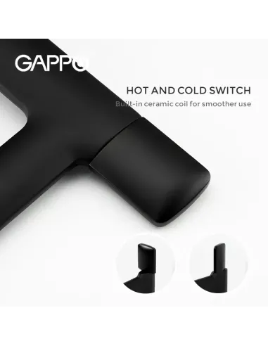 Смеситель для умывальника Gappo G1052-86, черный, однорычажный