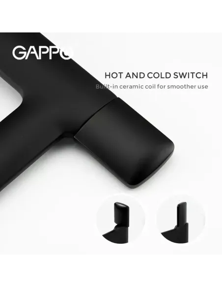 Смеситель для умывальника Gappo G1052-86, черный, однорычажный