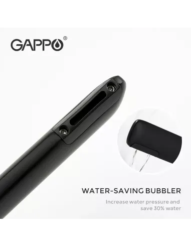 Смеситель для умывальника Gappo G1052-86, черный, однорычажный