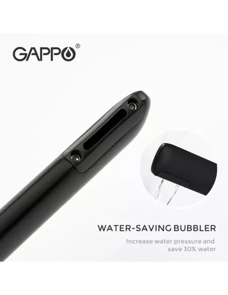 Смеситель для умывальника Gappo G1052-86, черный, однорычажный