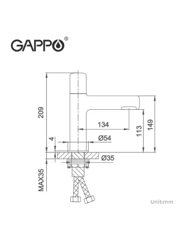 Смеситель для умывальника Gappo G1052-86, черный, однорычажный
