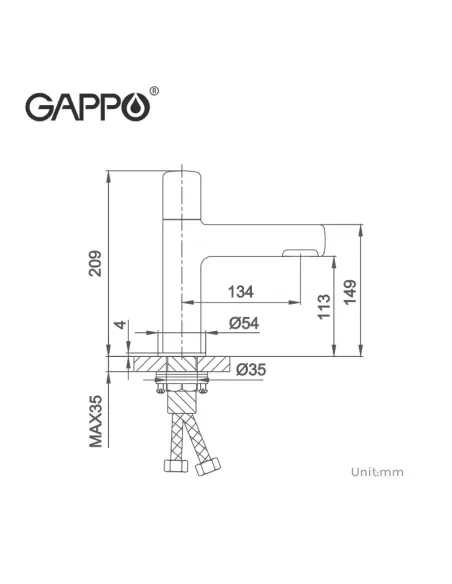Смеситель для умывальника Gappo G1052-86, черный, однорычажный