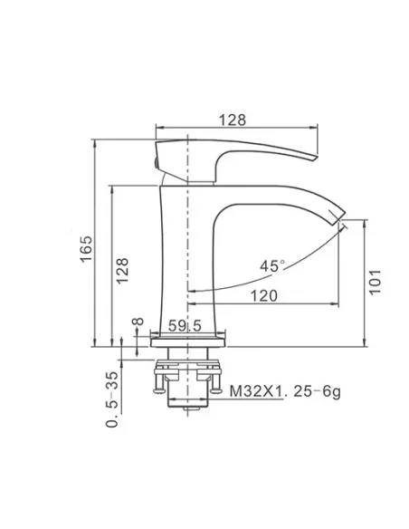 Змішувач для умивальника Gappo G1007-6, чорний, одноважільний