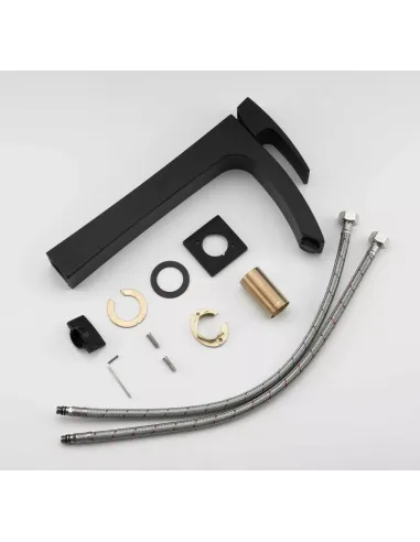 Змішувач для умивальника Gappo G1007-16, чорний, одноважільний