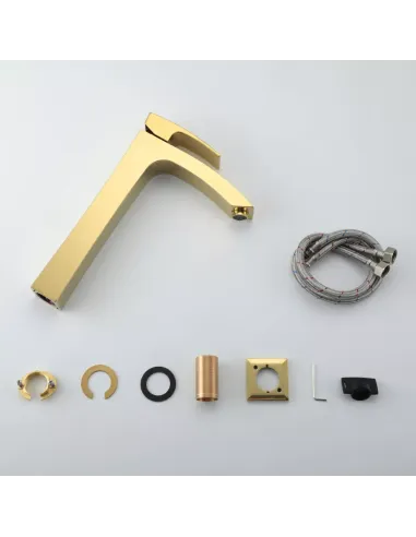 Смеситель для умывальника Gappo G1007-32, золото, высокий