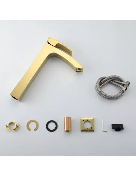 Смеситель для умывальника Gappo G1007-32, золото, высокий