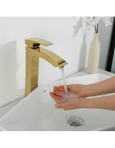 Смеситель для умывальника Gappo G1007-32, золото, высокий