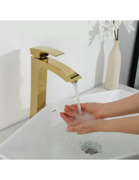 Смеситель для умывальника Gappo G1007-32, золото, высокий