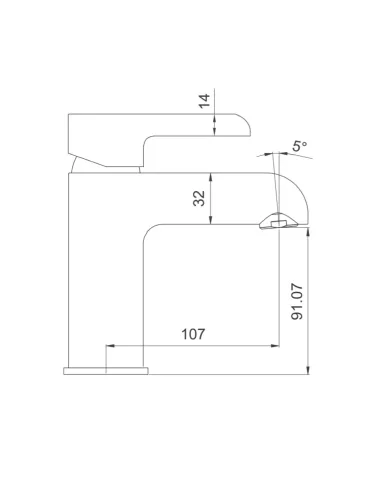 Змішувач для умивальника Gappo G1003-6, чорний, хром, одноважільний