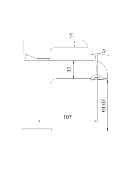 Змішувач для умивальника Gappo G1003-6, чорний, хром, одноважільний