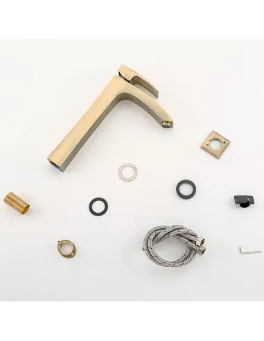 Змішувач для умивальника Gappo G1007-42, висока, бронза, одноважільний