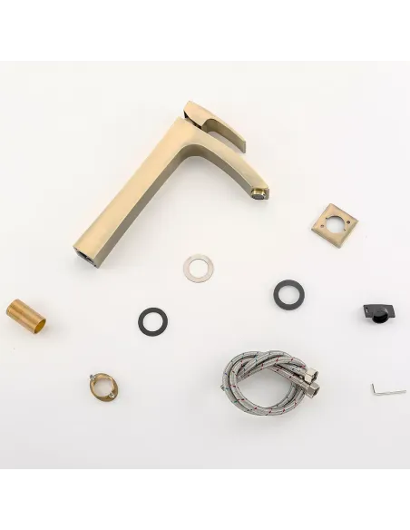 Змішувач для умивальника Gappo G1007-42, висока, бронза, одноважільний