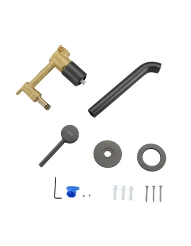 Змішувач для умивальника прихованого монтажу Gappo G1206-9, сірий