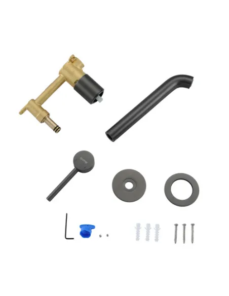 Змішувач для умивальника прихованого монтажу Gappo G1206-9, сірий