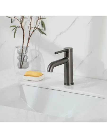 Змішувач для умивальника Gappo G1006-9, сірий, одноважільний