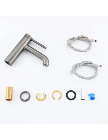 Змішувач для умивальника Gappo G1006-9, сірий, одноважільний