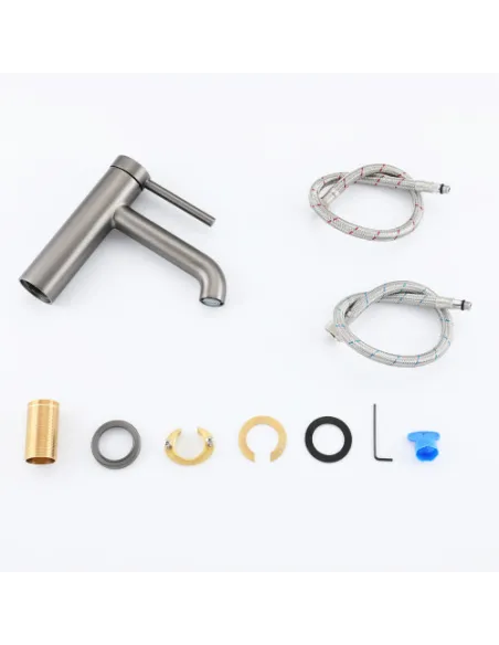 Змішувач для умивальника Gappo G1006-9, сірий, одноважільний