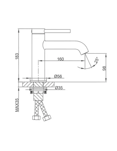 Змішувач для умивальника Gappo G1006-9, сірий, одноважільний