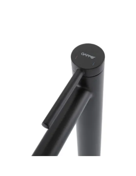 Смеситель для умывальника Gappo G1006-26, высокий, черный, однорычажный