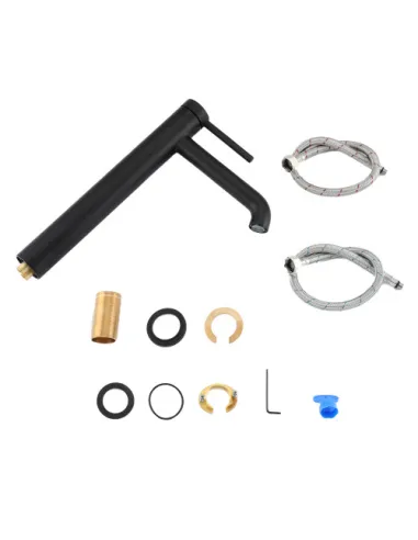 Смеситель для умывальника Gappo G1006-26, высокий, черный, однорычажный