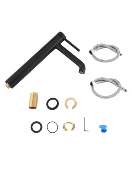 Смеситель для умывальника Gappo G1006-26, высокий, черный, однорычажный