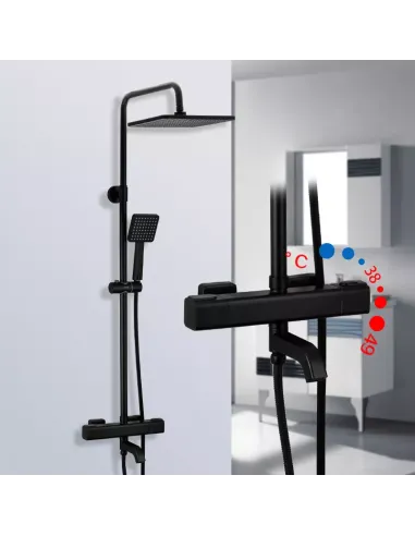 Душевая система с термостатом Gappo G2491-6, черный