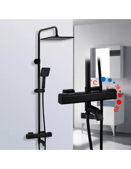 Душевая система с термостатом Gappo G2491-6, черный