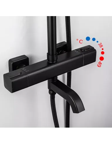 Душевая система с термостатом Gappo G2491-6, черный