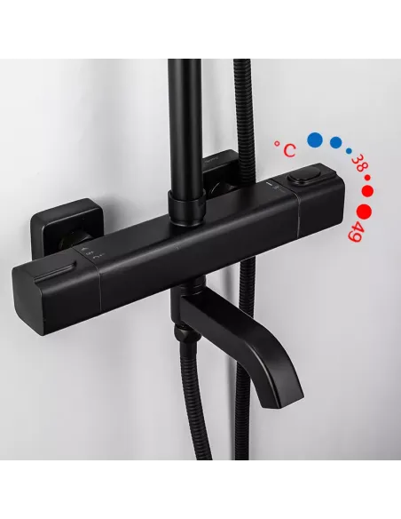 Душевая система с термостатом Gappo G2491-6, черный